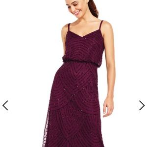 Adrianna Papell Art Deco Blouson Beaded Gown